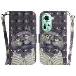 Custodia per telefono in pelle flip orizzontale colorata 3D, For OPPO Reno11 F Global, For OPPO Reno11 Global