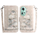 Custodia per telefono in pelle flip orizzontale colorata 3D, For OPPO Reno11 F Global, For OPPO Reno11 Global