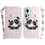 Custodia per telefono in pelle flip orizzontale colorata 3D, For OPPO Reno11 F Global, For OPPO Reno11 Global
