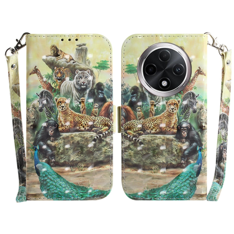Custodia per telefono in pelle flip orizzontale colorata 3D, For OPPO A3 Pro 5G, For OPPO F25 Pro 5G Global