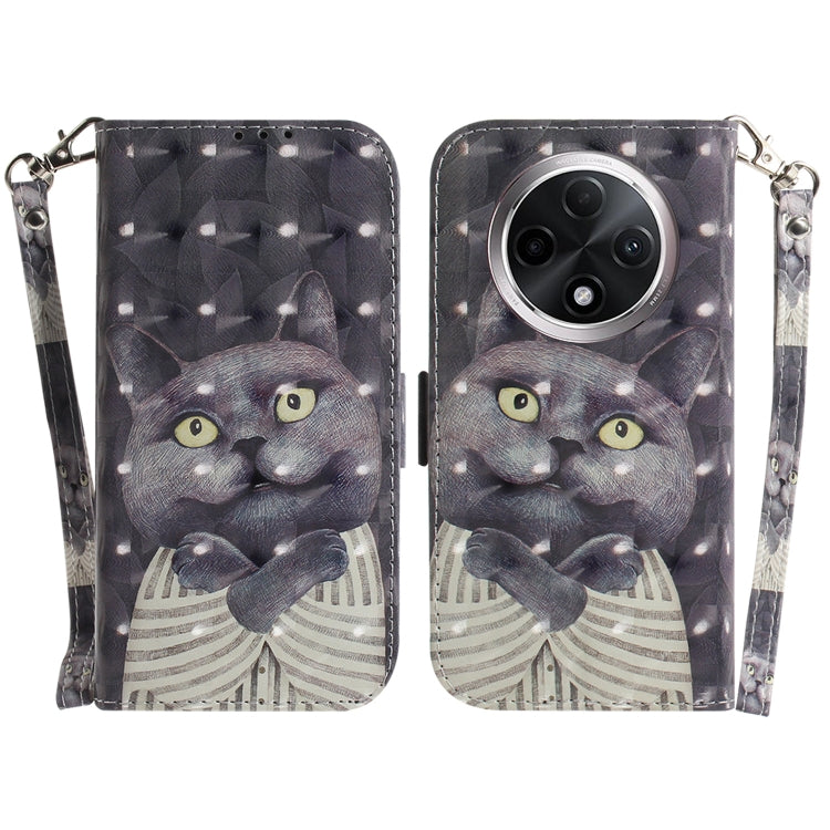 Custodia per telefono in pelle flip orizzontale colorata 3D, For OPPO A3 Pro 5G, For OPPO F25 Pro 5G Global
