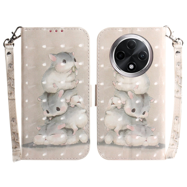 Custodia per telefono in pelle flip orizzontale colorata 3D, For OPPO A3 Pro 5G, For OPPO F25 Pro 5G Global