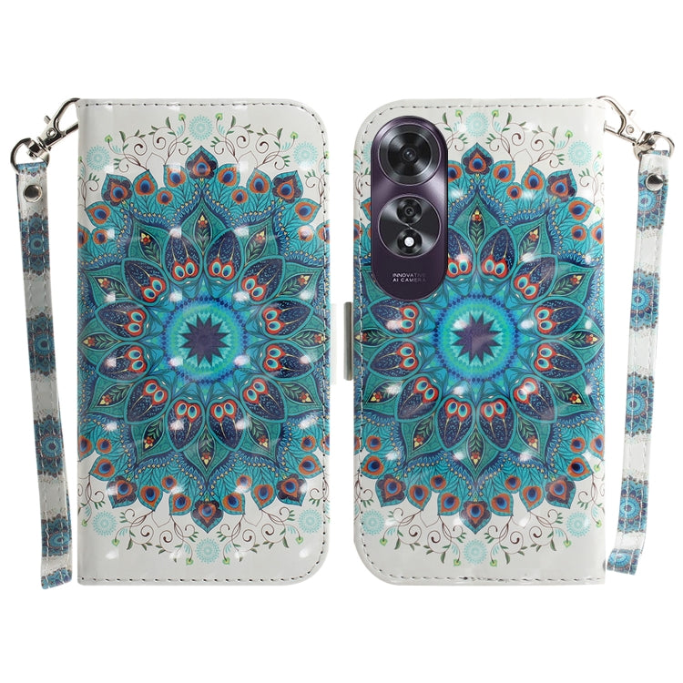 Custodia per telefono in pelle flip orizzontale colorata 3D, For OPPO K12x, For OPPO A60 4G