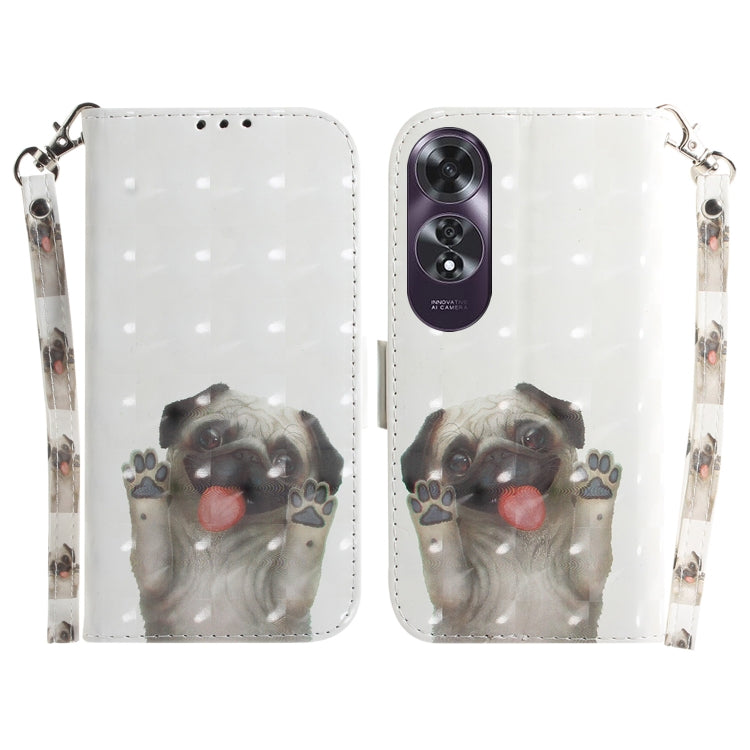 Custodia per telefono in pelle flip orizzontale colorata 3D, For OPPO K12x, For OPPO A60 4G