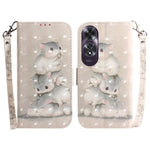 Custodia per telefono in pelle flip orizzontale colorata 3D, For OPPO K12x, For OPPO A60 4G