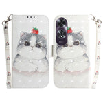 Custodia per telefono in pelle flip orizzontale colorata 3D, For OPPO K12x, For OPPO A60 4G