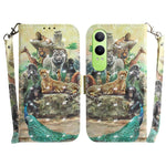 Custodia per telefono in pelle flip orizzontale colorata 3D, For OPPO K12x, For OPPO A60 4G