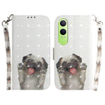 Custodia per telefono in pelle flip orizzontale colorata 3D, For OPPO K12x, For OPPO A60 4G