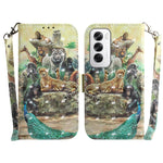 Custodia per telefono in pelle flip orizzontale colorata 3D, For OPPO Reno12 Pro 5G Global, For OPPO Reno12 5G Global