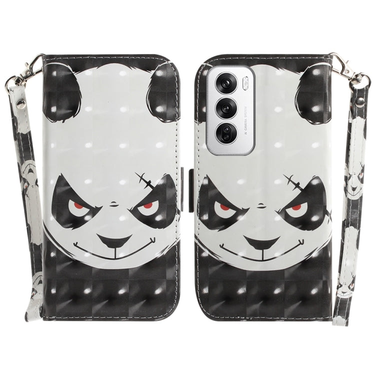 Custodia per telefono in pelle flip orizzontale colorata 3D, For OPPO Reno12 Pro 5G Global, For OPPO Reno12 5G Global