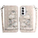 Custodia per telefono in pelle flip orizzontale colorata 3D, For OPPO Reno12 Pro 5G Global, For OPPO Reno12 5G Global