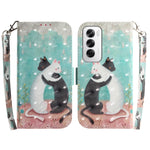 Custodia per telefono in pelle flip orizzontale colorata 3D, For OPPO Reno12 Pro 5G Global, For OPPO Reno12 5G Global