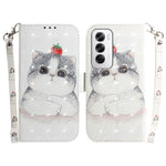 Custodia per telefono in pelle flip orizzontale colorata 3D, For OPPO Reno12 Pro 5G Global, For OPPO Reno12 5G Global