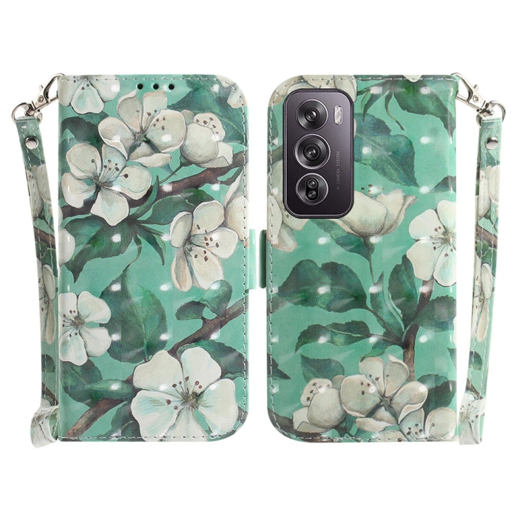Custodia per telefono in pelle flip orizzontale colorata 3D, For OPPO Reno12 Pro 5G Global, For OPPO Reno12 5G Global