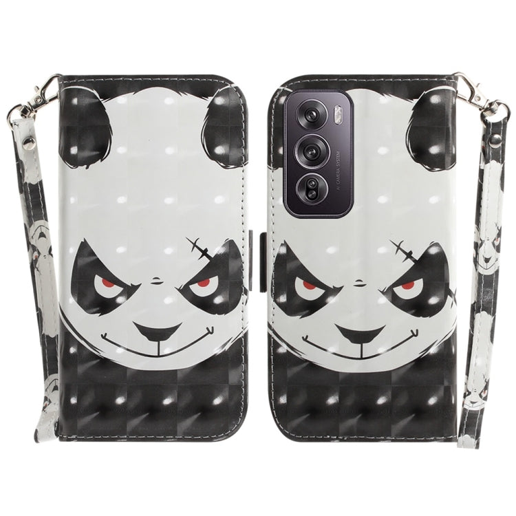 Custodia per telefono in pelle flip orizzontale colorata 3D, For OPPO Reno12 Pro 5G Global, For OPPO Reno12 5G Global
