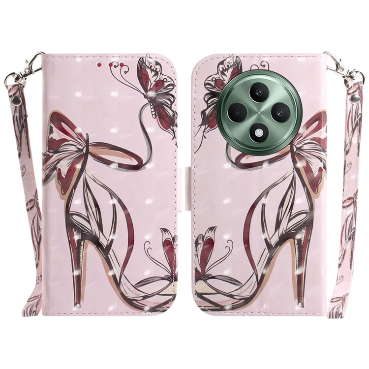 Custodia per telefono in pelle flip orizzontale colorata 3D, For OPPO A5x 5G / A3 4G / 5G / A3x 4G / 5G, For OPPO Reno12 F 5G