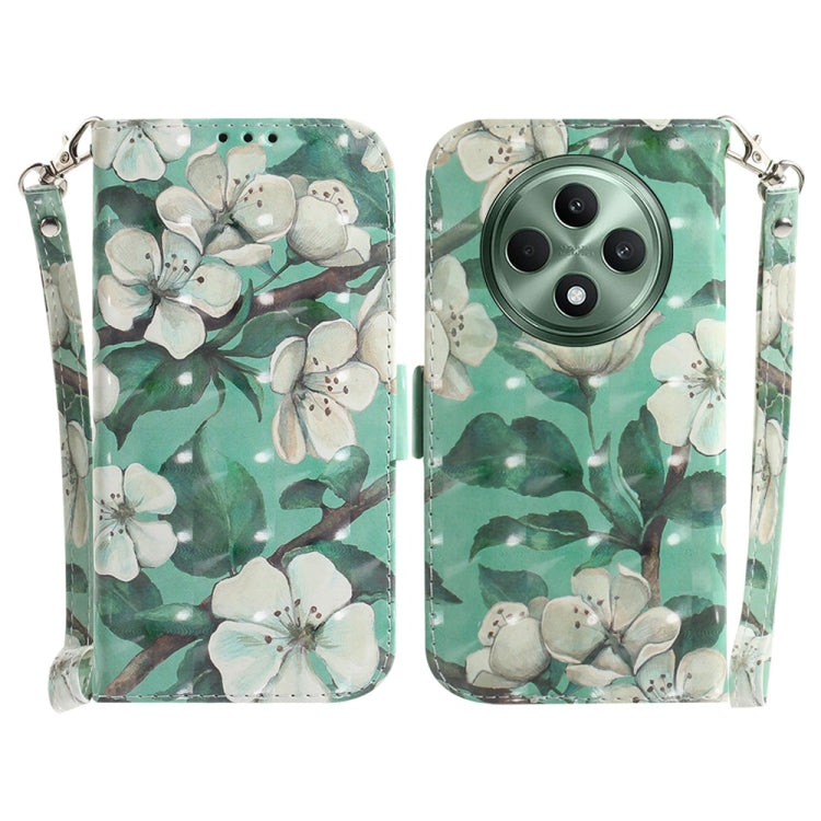 Custodia per telefono in pelle flip orizzontale colorata 3D, For OPPO A5x 5G / A3 4G / 5G / A3x 4G / 5G, For OPPO Reno12 F 5G