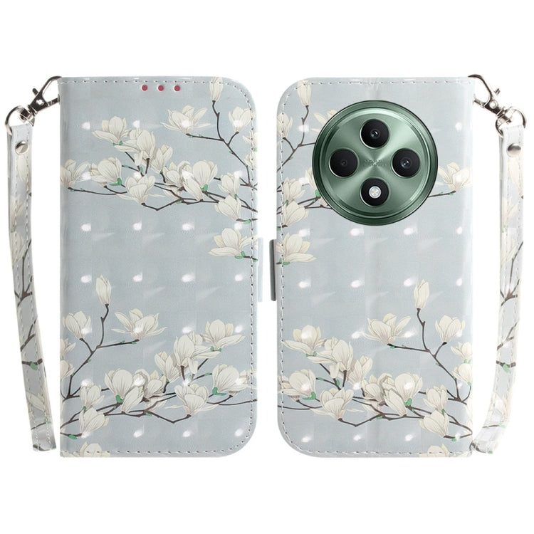 Custodia per telefono in pelle flip orizzontale colorata 3D, For OPPO A5x 5G / A3 4G / 5G / A3x 4G / 5G, For OPPO Reno12 F 5G