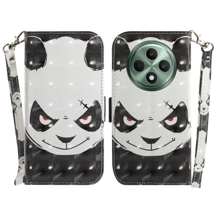 Custodia per telefono in pelle flip orizzontale colorata 3D, For OPPO A5x 5G / A3 4G / 5G / A3x 4G / 5G, For OPPO Reno12 F 5G