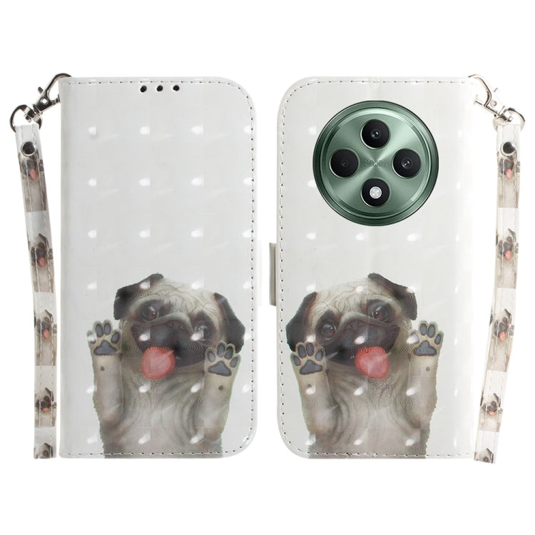 Custodia per telefono in pelle flip orizzontale colorata 3D, For OPPO A5x 5G / A3 4G / 5G / A3x 4G / 5G, For OPPO Reno12 F 5G
