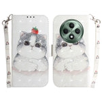 Custodia per telefono in pelle flip orizzontale colorata 3D, For OPPO A5x 5G / A3 4G / 5G / A3x 4G / 5G, For OPPO Reno12 F 5G