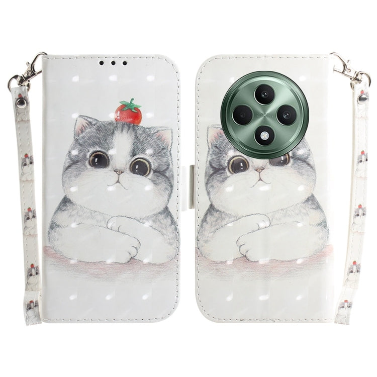 Custodia per telefono in pelle flip orizzontale colorata 3D, For OPPO A5x 5G / A3 4G / 5G / A3x 4G / 5G, For OPPO Reno12 F 5G