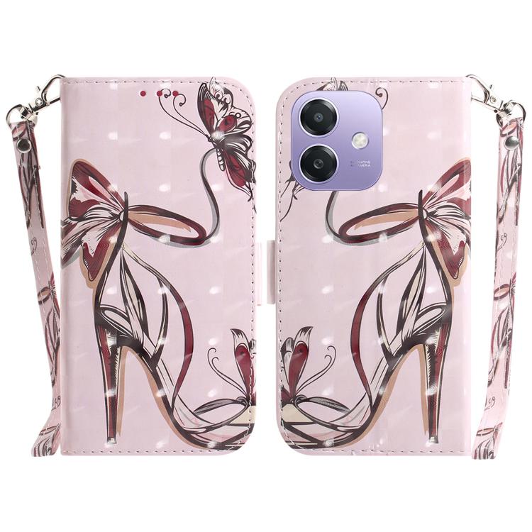 Custodia per telefono in pelle flip orizzontale colorata 3D, For OPPO A5x 5G / A3 4G / 5G / A3x 4G / 5G, For OPPO Reno12 F 5G