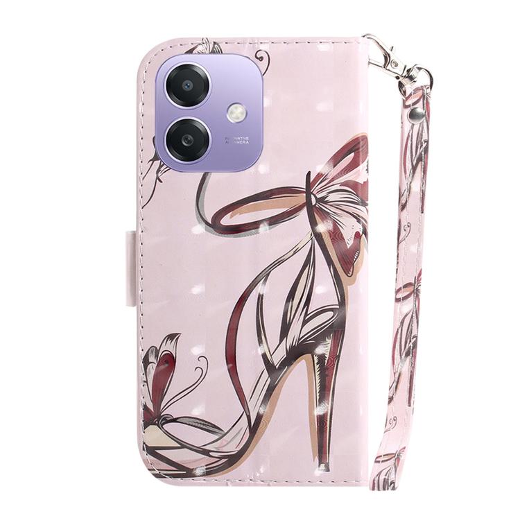 Custodia per telefono in pelle flip orizzontale colorata 3D, For OPPO A5x 5G / A3 4G / 5G / A3x 4G / 5G, For OPPO Reno12 F 5G