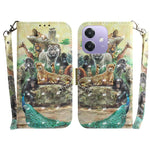 Custodia per telefono in pelle flip orizzontale colorata 3D, For OPPO A5x 5G / A3 4G / 5G / A3x 4G / 5G, For OPPO Reno12 F 5G