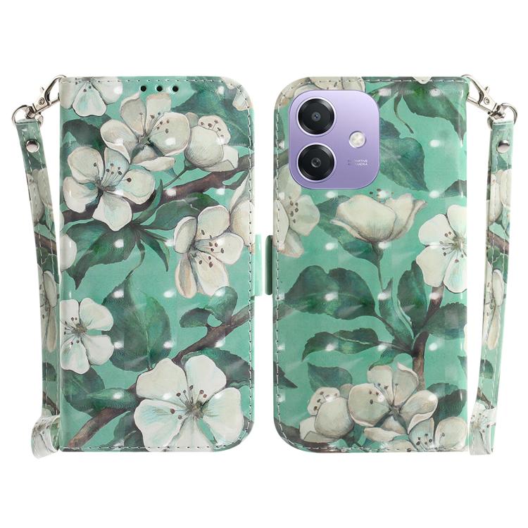 Custodia per telefono in pelle flip orizzontale colorata 3D, For OPPO A5x 5G / A3 4G / 5G / A3x 4G / 5G, For OPPO Reno12 F 5G