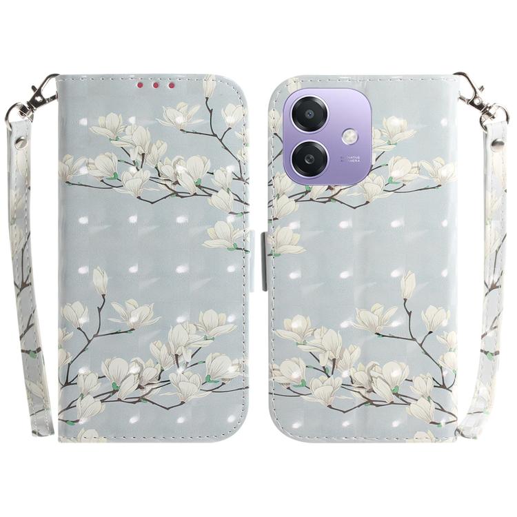 Custodia per telefono in pelle flip orizzontale colorata 3D, For OPPO A5x 5G / A3 4G / 5G / A3x 4G / 5G, For OPPO Reno12 F 5G