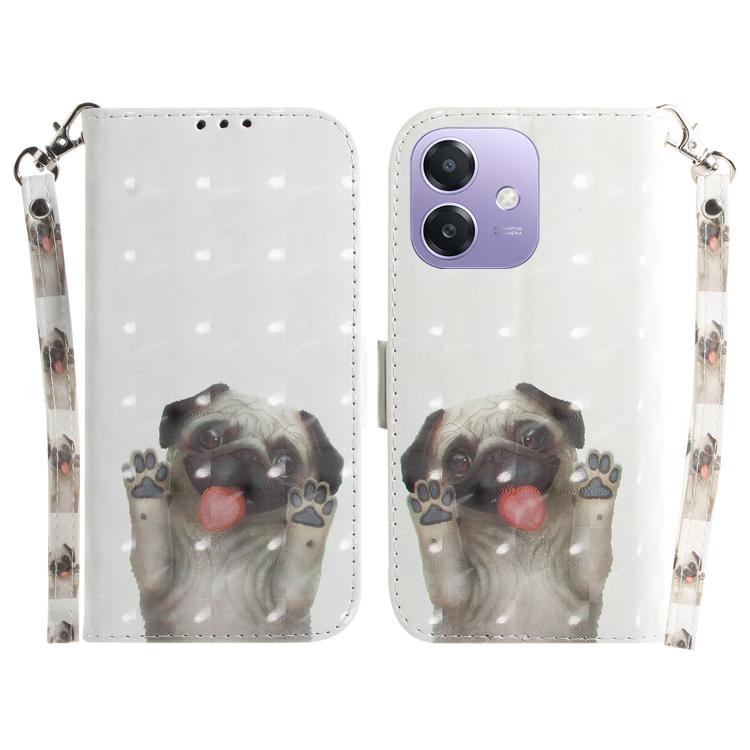 Custodia per telefono in pelle flip orizzontale colorata 3D, For OPPO A5x 5G / A3 4G / 5G / A3x 4G / 5G, For OPPO Reno12 F 5G