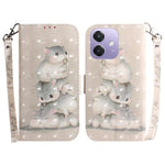 Custodia per telefono in pelle flip orizzontale colorata 3D, For OPPO A5x 5G / A3 4G / 5G / A3x 4G / 5G, For OPPO Reno12 F 5G