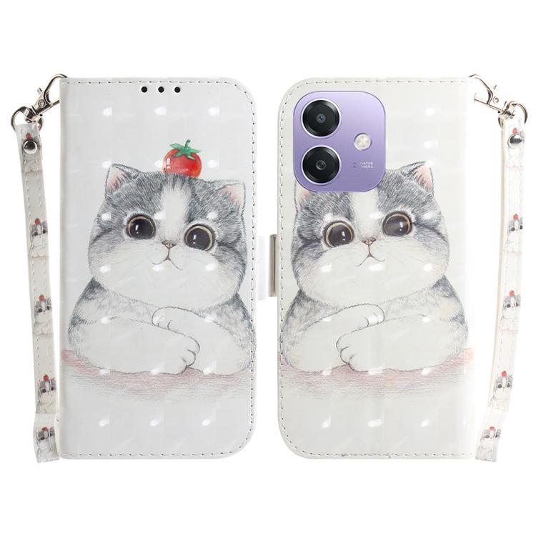 Custodia per telefono in pelle flip orizzontale colorata 3D, For OPPO A5x 5G / A3 4G / 5G / A3x 4G / 5G, For OPPO Reno12 F 5G