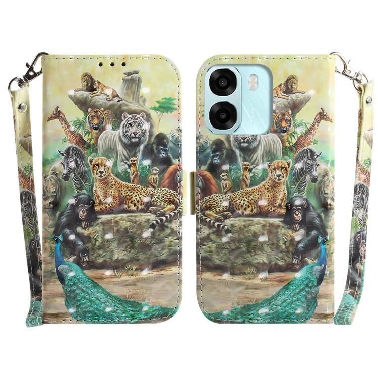 Custodia per telefono in pelle flip orizzontale colorata 3D, For OPPO A6 / A6s / A6t / A6x 4G / 5G Global, For OPPO Reno15 Pro Max 5G / Reno15 Pro India