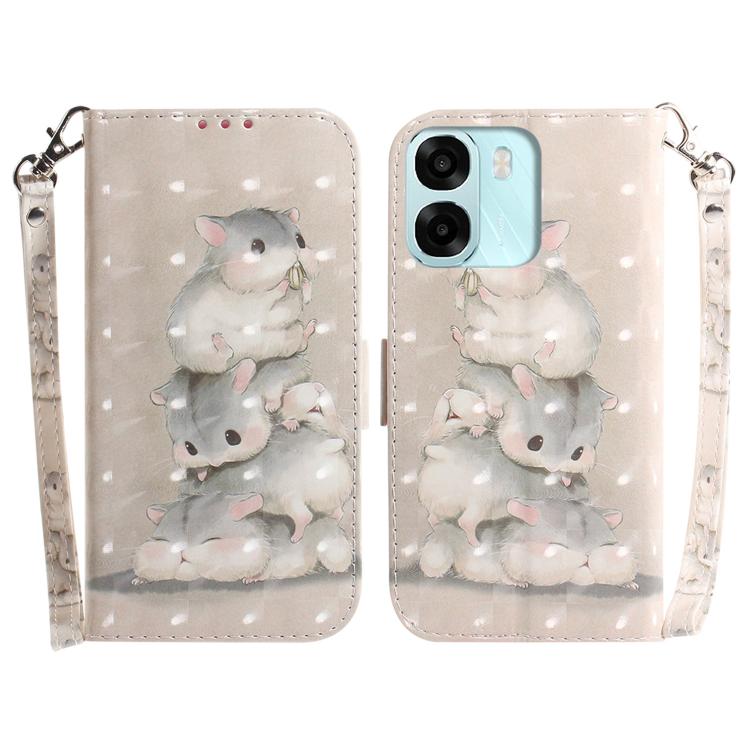 Custodia per telefono in pelle flip orizzontale colorata 3D, For OPPO A6 / A6s / A6t / A6x 4G / 5G Global, For OPPO Reno15 Pro Max 5G / Reno15 Pro India