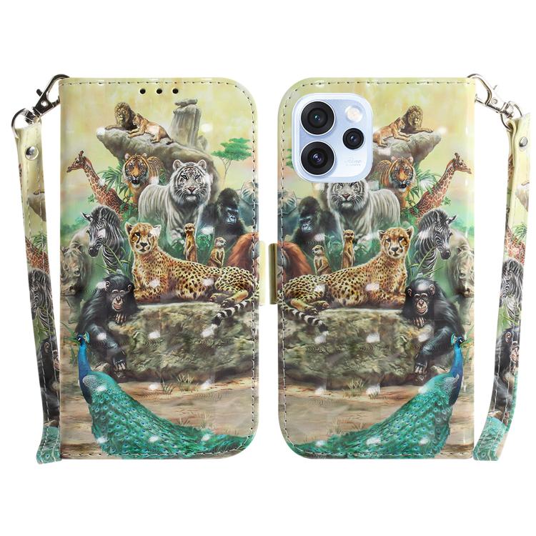 Custodia per telefono in pelle flip orizzontale colorata 3D, For OPPO Reno15 Pro 5G / Reno15 Pro Mini 5G, For OPPO Reno15 F 5G Global