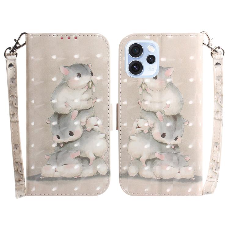 Custodia per telefono in pelle flip orizzontale colorata 3D, For OPPO A6 / A6s / A6t / A6x 4G / 5G Global, For OPPO Reno15 Pro Max 5G / Reno15 Pro India