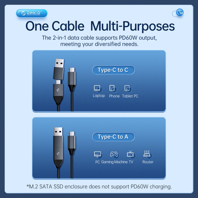 Custodia SSD ORICO AM2C3-G2 M.2 NVME, AM2C3-G2
