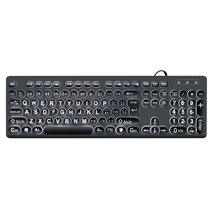 MC-K315 Tastiera cablata con illuminazione nera a 104 tasti caratteri grandi, MC-K315