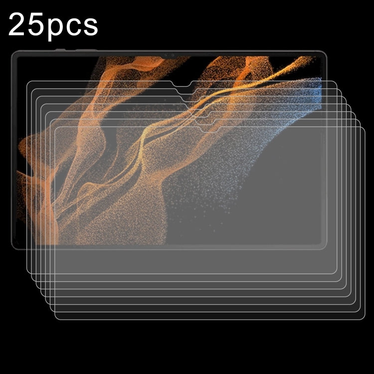 Pellicola in vetro temperato antideflagrante da 25 pezzi 9H 0,3 mm, For Galaxy Tab S12+ 12.4 inch, For Galaxy Tab S12 Ultra 14.6 inch, For Samsung Galaxy Tab S11 Ultra 14.6, For Samsung Galaxy Tab S10 FE+ 13.1, For Samsung Galaxy Tab S10 Ultra 14.6    ...