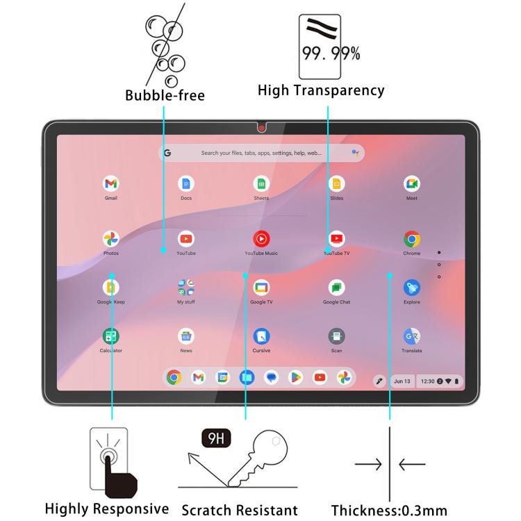 Pellicola in vetro temperato antideflagrante 9H 0,3 mm, For Lenovo Chromebook Duet EDu G2 10.95, For Lenovo IdeaPad Tablet 11 inch, For Lenovo Tab K11 Gen2 11 inch, For Lenovo Qitian D12 12.4 inch, For Lenovo Lecoo Pad 12.7 inch                        ...
