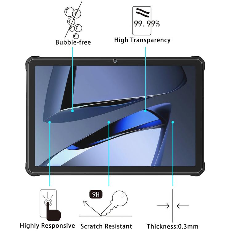 Pellicola in vetro temperato antideflagrante 9H 0,3 mm, For Oukitel RT10 11 inch, For Oukitel RT5 / RT2 / RT1, For Oukitel OT9 Smart Tablet 11, For Oukitel OT6 10.1, For Oukitel RT3 / RT3 Pro / RT3 Plus, For Oukitel RT9 10.1, For Oukitel OT11          ...