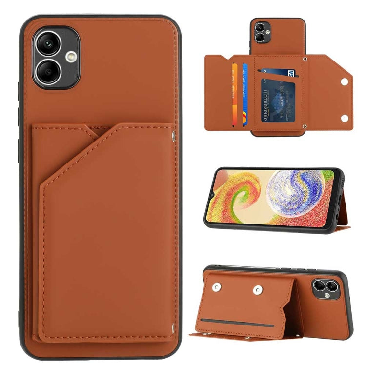 Custodia TPU e PU con slot carte per Samsung Galaxy A04