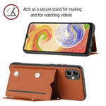 Custodia TPU e PU con slot carte per Samsung Galaxy A04