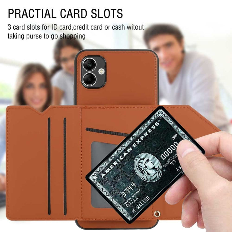 Custodia TPU e PU con slot carte per Samsung Galaxy A04