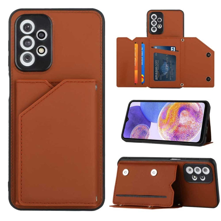 Custodia TPU e PU con slot carte per Samsung Galaxy A04