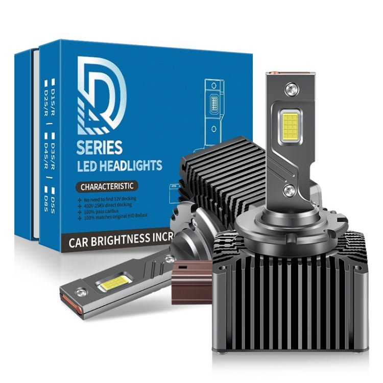 P15 1 paio D1S / D1R DC10-32V / 35W / 6000K / 4000LM IP68 Faro LED per auto impermeabile, D1S / D1R