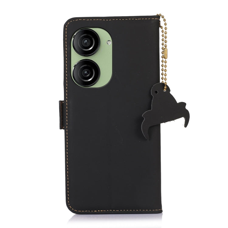 Custodia per telefono in pelle magnetica RFID in vera pelle, For Asus Zenfone 10 / Zenfone 9