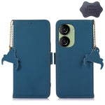 Custodia per telefono in pelle magnetica RFID in vera pelle, For Asus Zenfone 10 / Zenfone 9